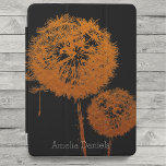 Orange and Black Dandelion Clock   iPad Air Cover<br><div class="desc">Protect your iPad with a beautiful personalised cover. In dramatic orange and black this modern floral design is both practical and stylish.</div>