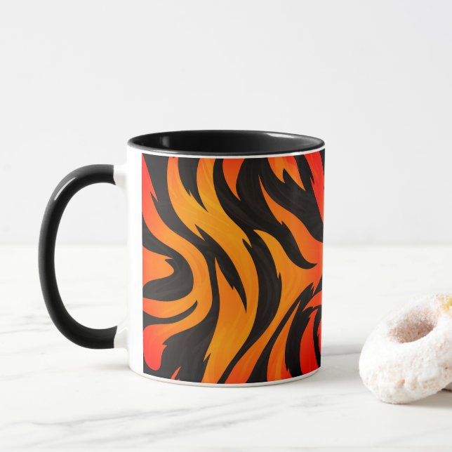 Orange and Black Design Mug (With Donut)