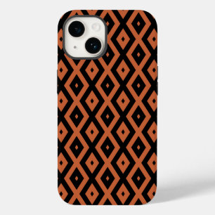 Orange and black diamond pattern Case-Mate iPhone 14 case
