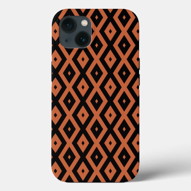 Orange and black diamond pattern Case-Mate iPhone  Case-Mate iPhone Case (Back)