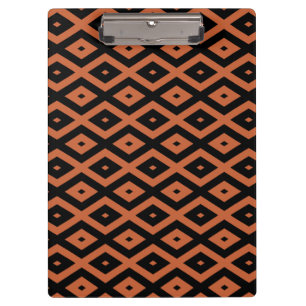 Orange and black diamond pattern clipboard