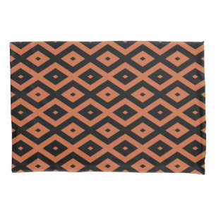 Orange and black diamond pattern pillowcase