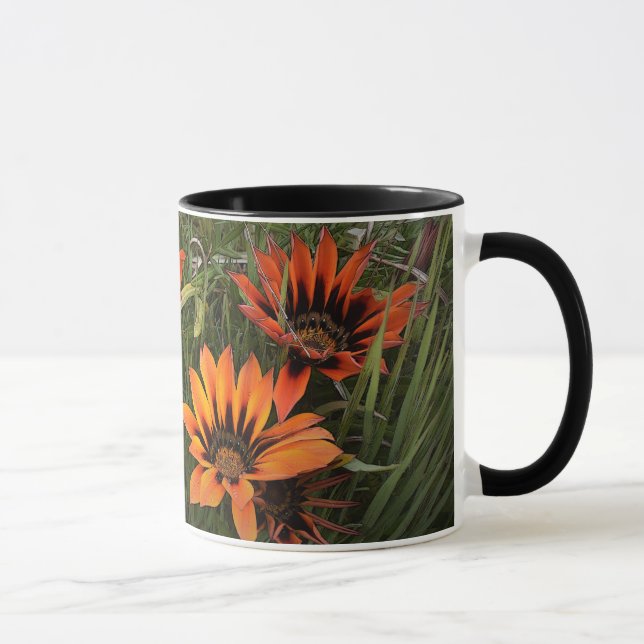 Orange and Black Gazanias Mug (Right)