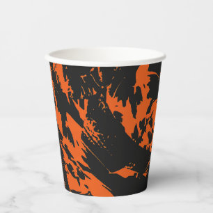 Orange and Black Graffiti Splatter  Paper Cups