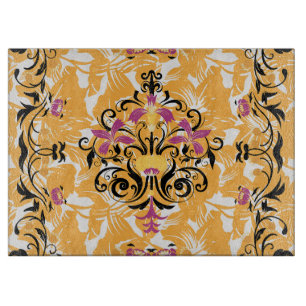 Orange and Black Graphic Design, Hollow Life Cutting Board