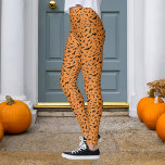 Orange and Black Halloween bat Leggings<br><div class="desc">Black bat pattern; Customise to change the orange to any colour.</div>