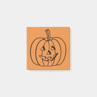 Orange and Black Halloween Jack-O-Lantern Pumpkin Post-it Notes