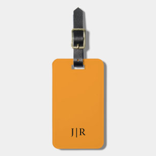 Orange And black I Modern Monogram Luggage Tag