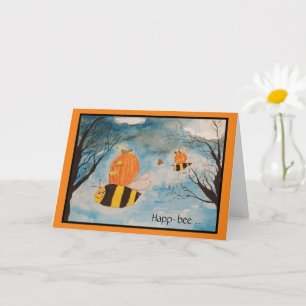 Orange and Black Jack O Lanterns Halloween Card