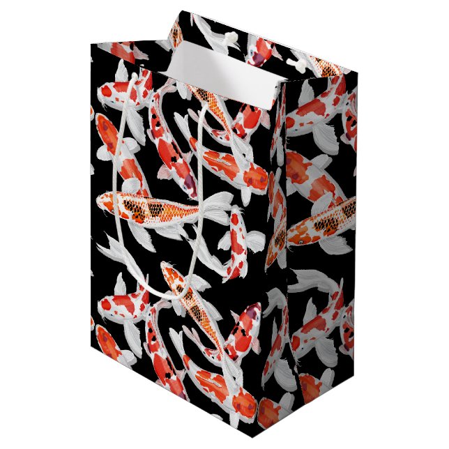 Orange and black Koi fish Medium Gift Bag (Front Angled)