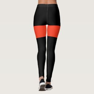 orange and black leggings