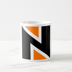 Orange And Black Letter N Mug