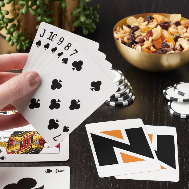 Orange And Black Letter N Playing Cards (Creator Uploaded)