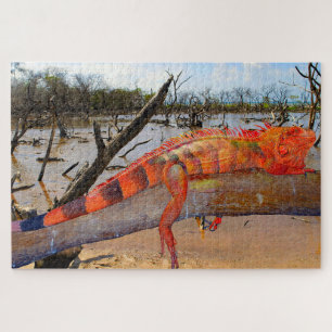 Orange and black lizard in Margarita Jigsaw Puzzle
