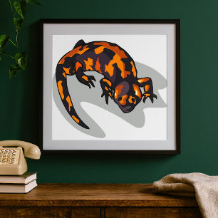 Orange And Black Lizard Poster