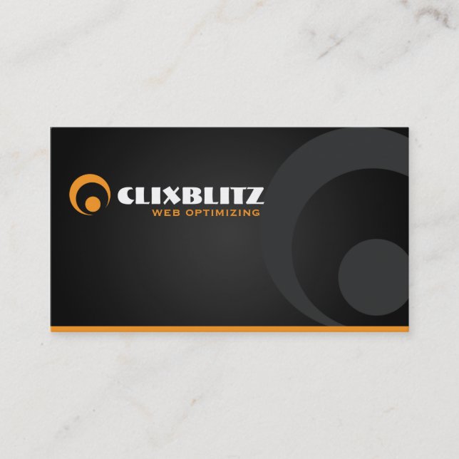 Orange and Black Logo Business Card (Front)