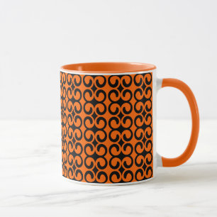 Orange and Black Pattern Mug