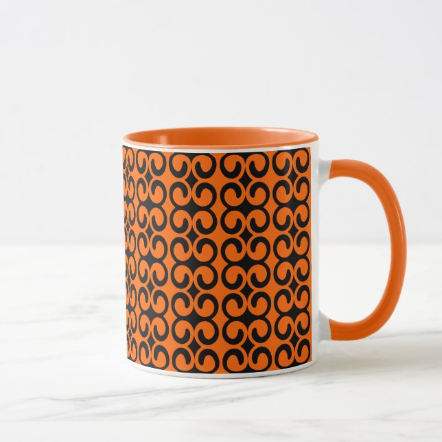 Orange and Black Pattern Mug (Right)