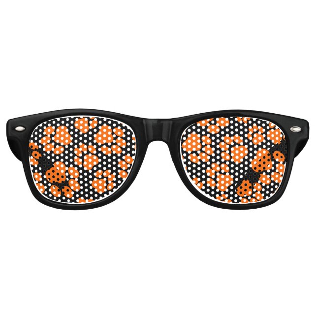 Orange-and-Black Paw Print Party Shades (Front)