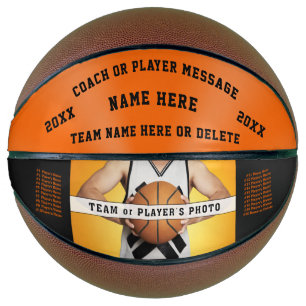 Orange and Black, Personalised, Photo Basketball