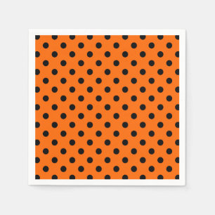 Orange and Black Polka Dots Napkin
