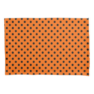 Orange and Black Polka Dots Pillowcase