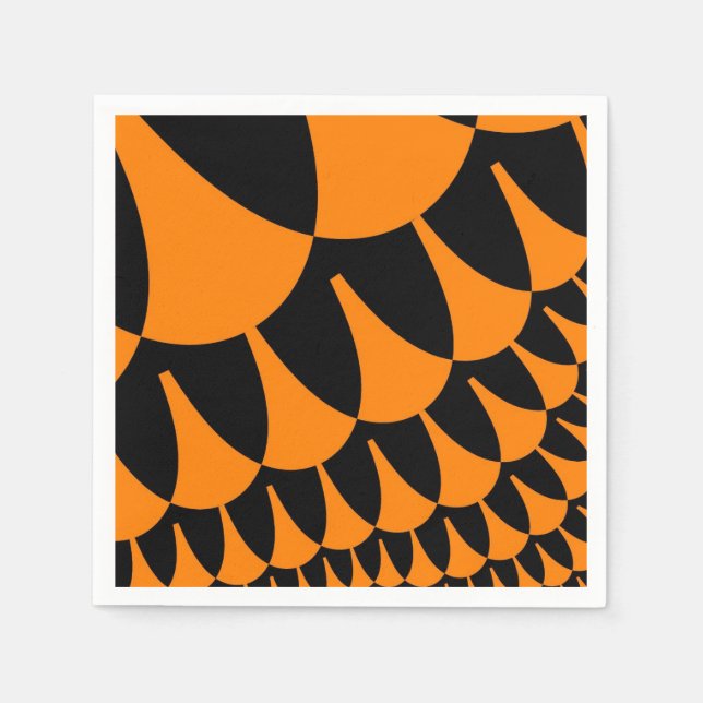 Orange and Black Scales Napkin (Front)