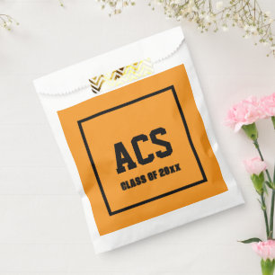 Orange and Black School Colours and Letters Favour Bag