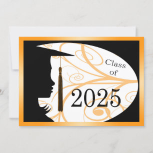 Orange and Black Silhouette 2025 Card