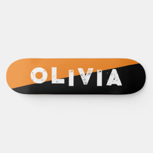 orange and black skateboard retro split