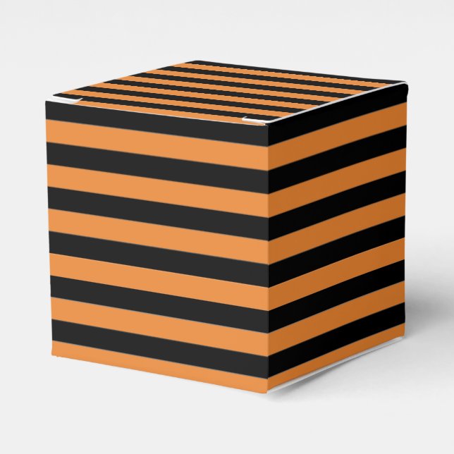 Orange and Black Striped Favour Box (Front Side)