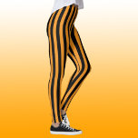 Orange and Black Striped Halloween Costume Leggings<br><div class="desc">Bold orange and black vertical striped Halloween costume leggings</div>