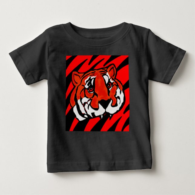 ORANGE AND BLACK STRIPES  BABY T-Shirt (Front)