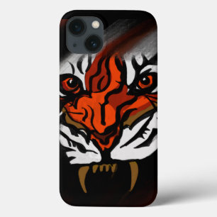 ORANGE AND BLACK STRIPES   iPhone 13 CASE