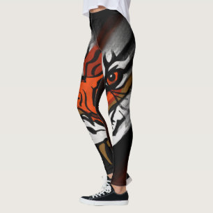 ORANGE AND BLACK STRIPES   LEGGINGS