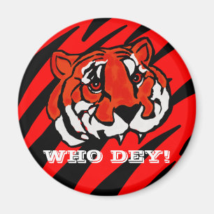 ORANGE AND BLACK STRIPES MAGNET