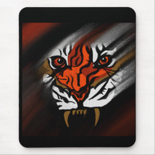 ORANGE AND BLACK STRIPES     MOUSE PAD