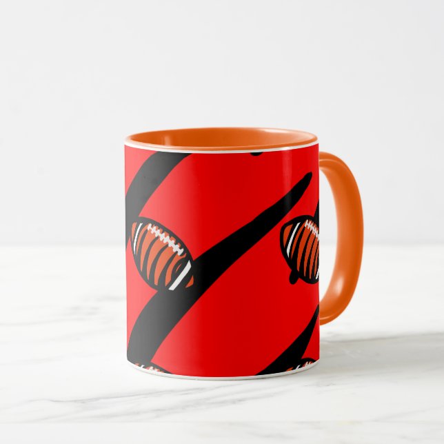 ORANGE AND BLACK STRIPES  MUG (Front Right)
