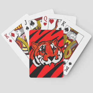 ORANGE AND BLACK STRIPES PLAYING CARDS