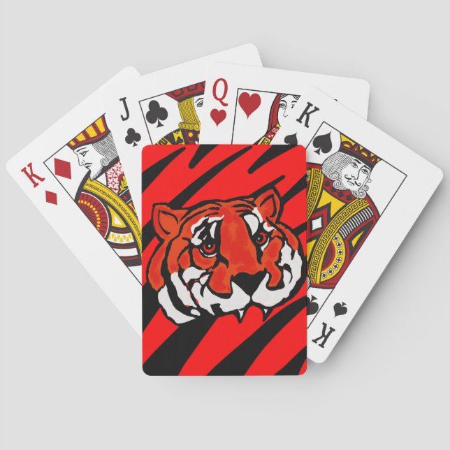 ORANGE AND BLACK STRIPES  PLAYING CARDS (Back)