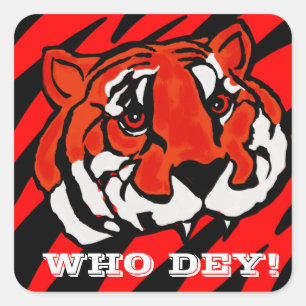 ORANGE AND BLACK STRIPES  SQUARE STICKER