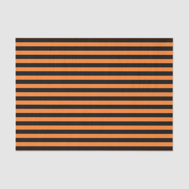 Orange and Black Stripes Tissue Paper (Front)