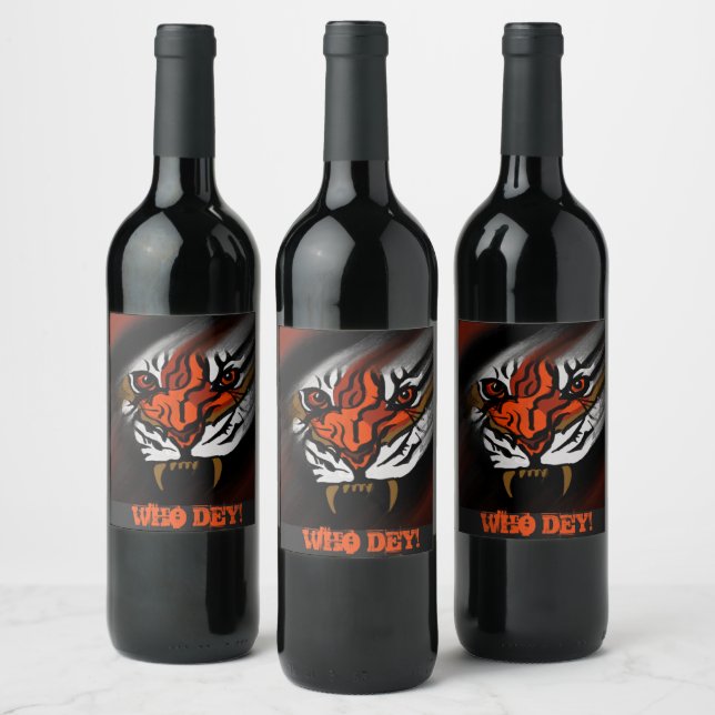 ORANGE AND BLACK STRIPES    WINE LABEL (Bottles)