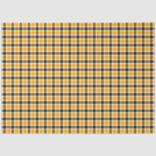 Orange and Black Tartan Plaid Tissue Paper