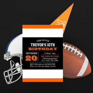 Orange and Black Team Birthday Invitation