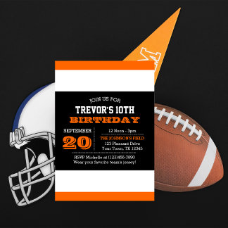Orange and Black Team Birthday Invitation