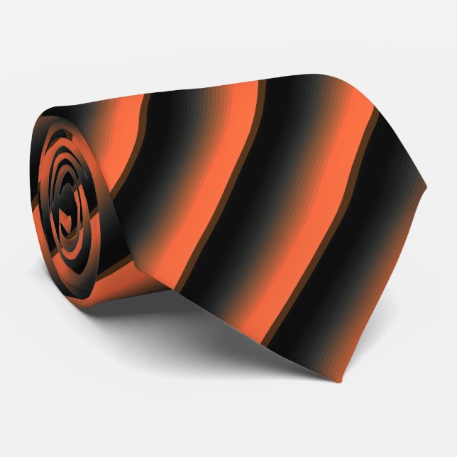 Orange and Black Tie (Rolled)