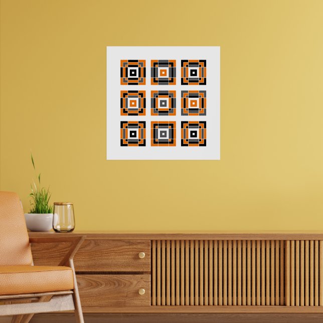 Orange and Black Tile Poster (Living Room 2)