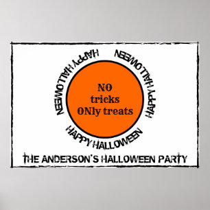 Orange and Black Typography Modern Happy Halloween Poster