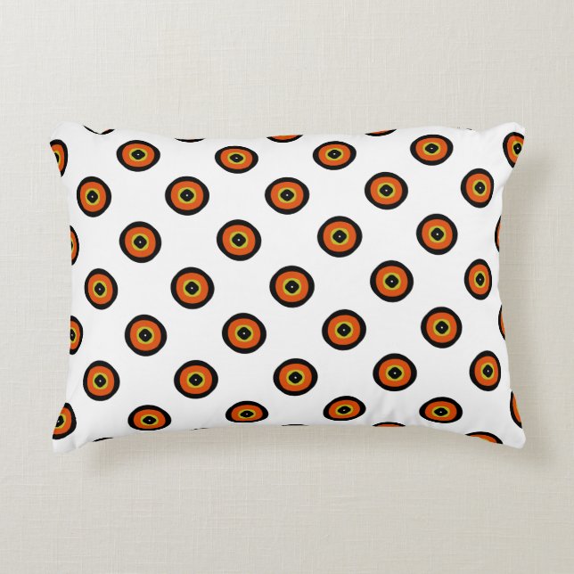 Orange and Black Unique Pattern Decorative Cushion (Front)